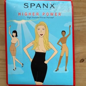 SPANX high waisted power shorts, BNIB beige Large